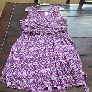41 Hawthorn Purple and White Pleated Sundress